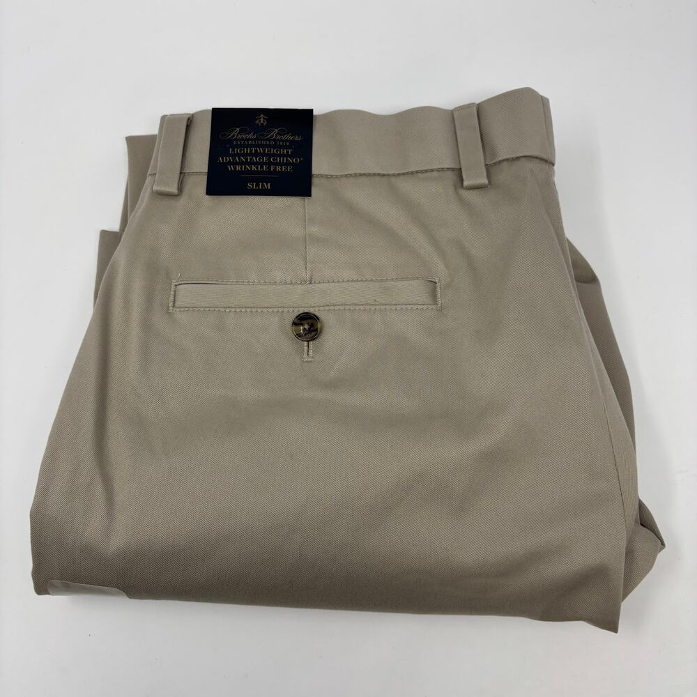 Brooks Brothers Men's 36x30 Tan Lightweight Advantage Chino Slim Pants NWT